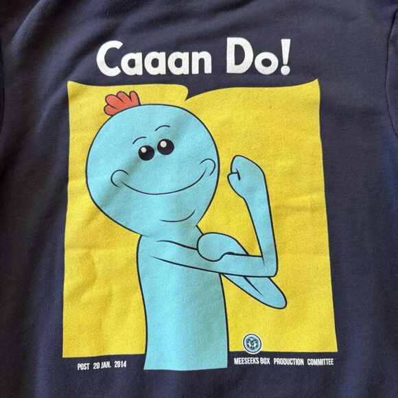 American Apparel F497 Rick & Morty Mr. Meeseeks Unisex Fleece Zip Hoodie Navy M - Picture 6 of 8